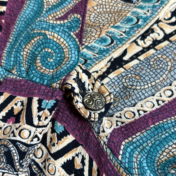 Vintage 1980/1990’s Carole Little, long sleeve multicolor midi dress. Size M/L P - Picture 9 of 17